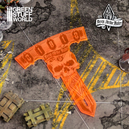 Règle de mesure Deep Strike 6 pouces - Fluor orange