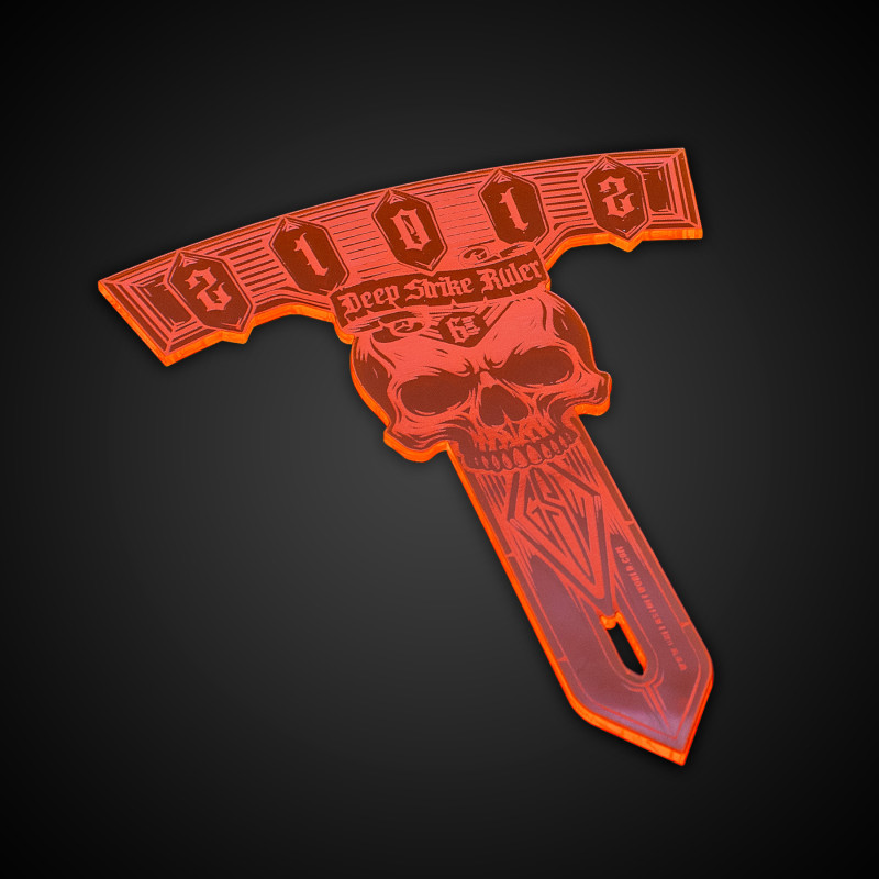 6 Zoll Deep Strike Schablone Fluor Orange | Deepstrike Messlineal