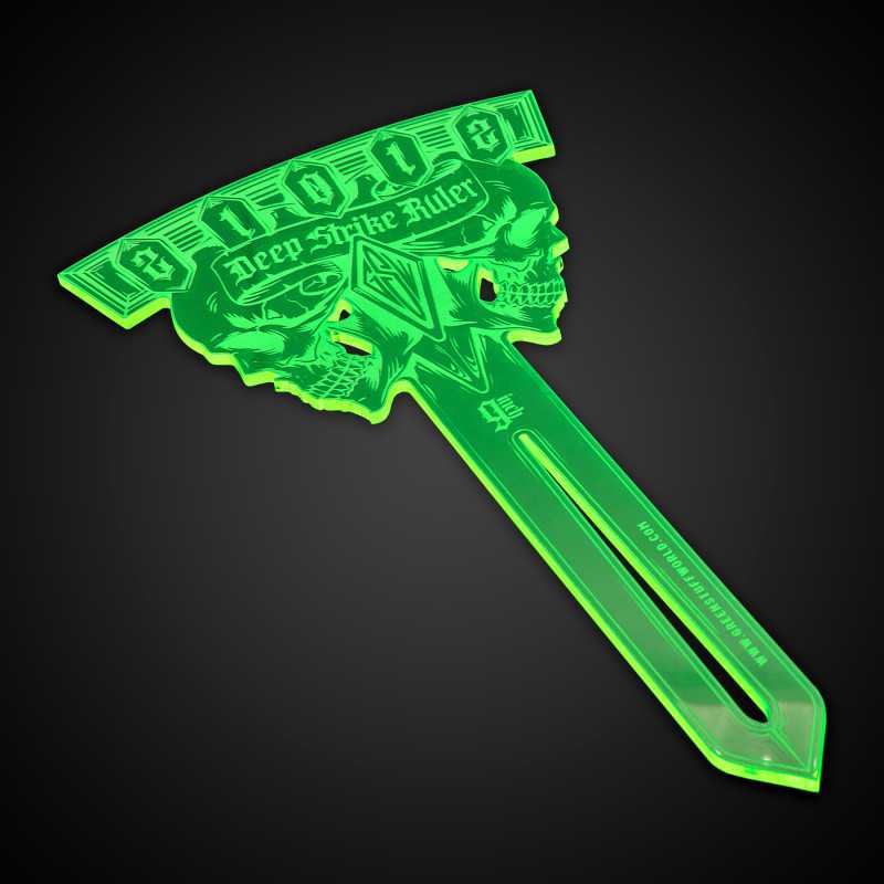 Regla Deep Strike 9 pulgadas - Fluor Verde compatible Warhammer 40k