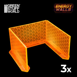 3x Murs d'énergie Grands - phosphoreszierend Orange