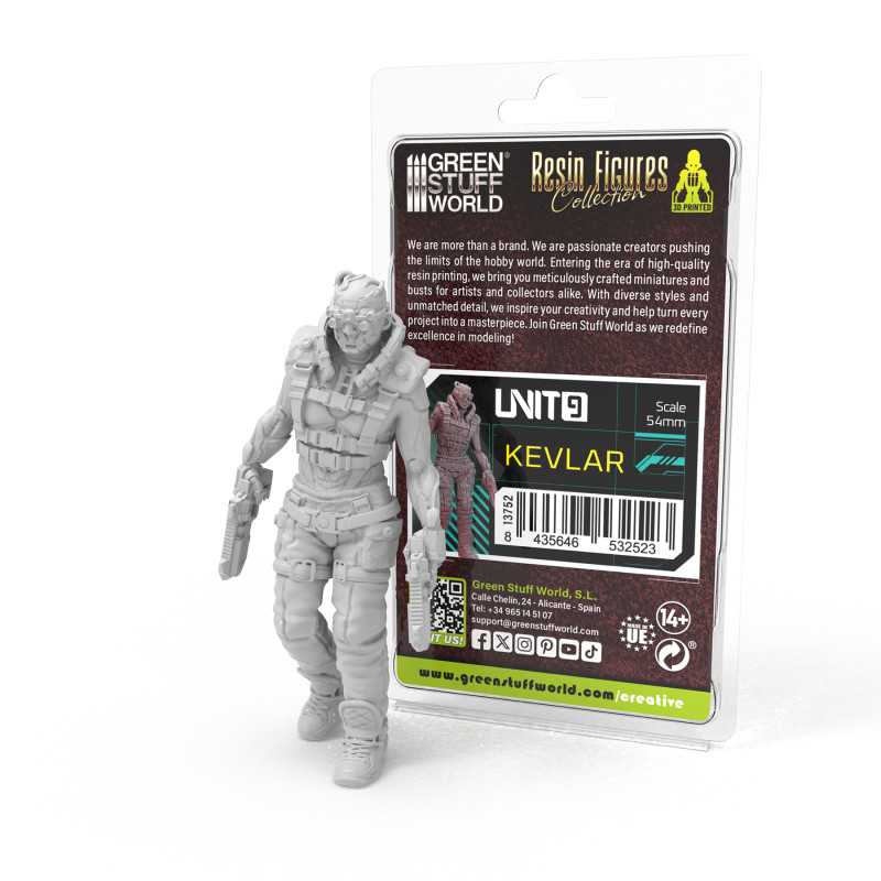 Figuras Ciberpunk Unit 9 - Kevlar 54mm