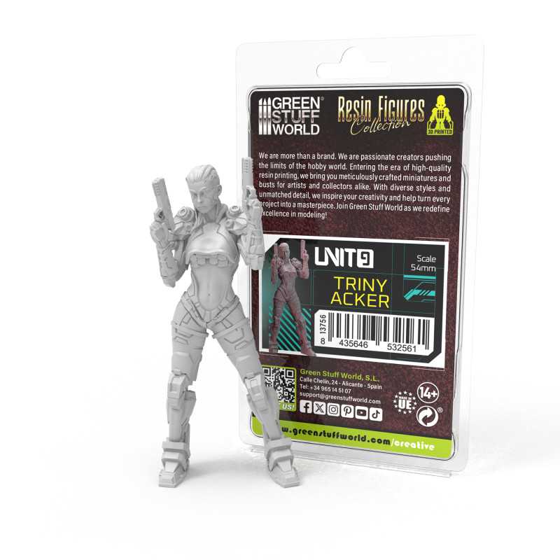 Figurine Ciberpunk Unit 9 - Triny Acker 54mm Figurine Ciberpunk Unit 9 - Triny Acker 54mm