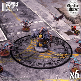 Marcadores de Objetivos Wh40k compatibles transparentes x6