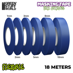 Cinta FLEXIBLE - 8mm Cinta de Enmascarar para Curvas