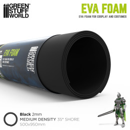 Cosplay Black EVA foam 2mm - Medium Density | Cosplay Black foam