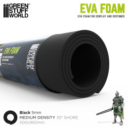 Cosplay Black EVA foam 5mm - Medium Density | Black EVA foam | the best Cosplay Foam