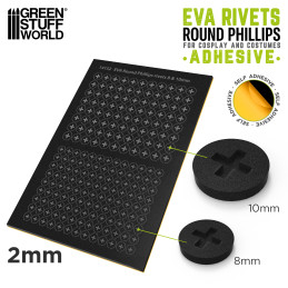 Rivets adhésifs ronds 2mm pour Cosplay