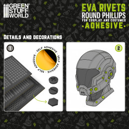 Rivets adhésifs ronds 2mm pour Cosplay