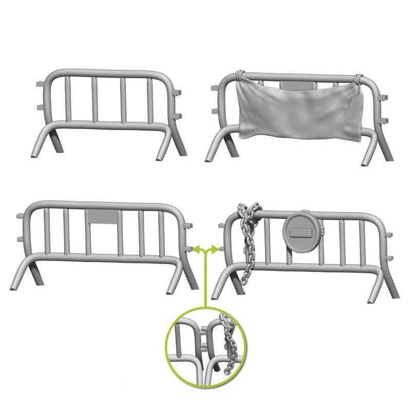 Metal Barricades | Steel Barricades printed in 3D for miniatures and Wargames