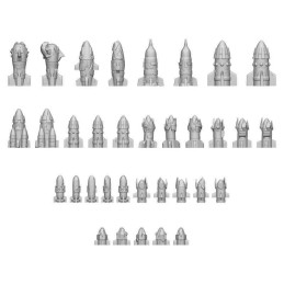 3D printed set - Ork Rockets & Missiles made with high-quality resin.