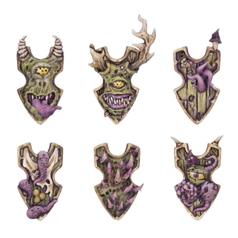 Escudos de Torre del Dios de la Plaga compatibles con Warhammer Old World y ejercitos de Nurgle Escudos de Torre del Dios de la Plaga compatibles con Warhammer Old World y ejercitos de Nurgle
