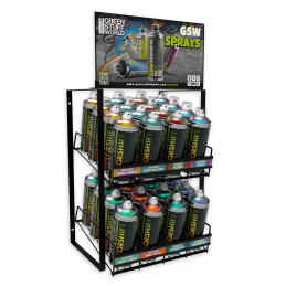 GSW Spray Display Rack - Chamäleonfarben (32 Sprays) | Farbdisplays aus Metall