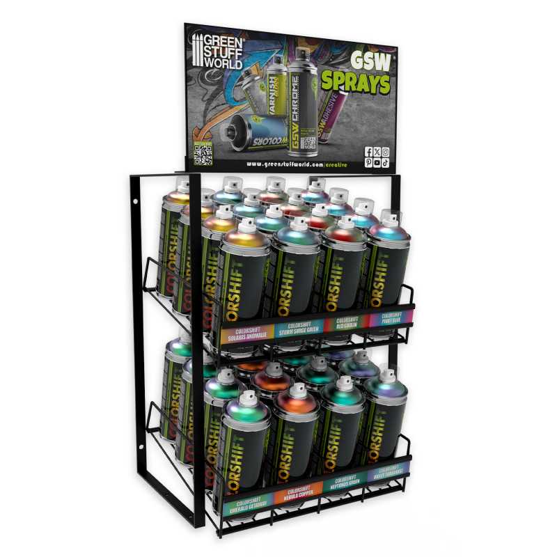 GSW Spray Display Rack - Chamäleonfarben (32 Sprays) | Farbdisplays aus Metall GSW Spray Display Rack - Chamäleonfarben (32 Sprays) | Farbdisplays aus Metall