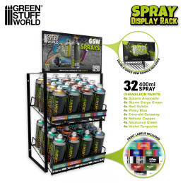 GSW Spray Display Rack - Chamäleonfarben (32 Sprays) | Farbdisplays aus Metall