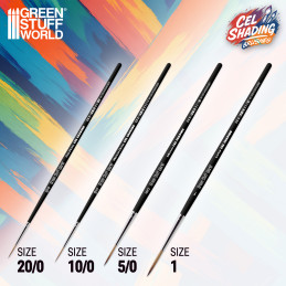 Synthetikpinsel Cel Shading Set x4 zum Malen von Anime-Figuren