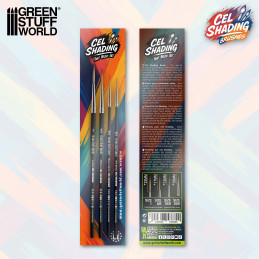 Synthetikpinsel Cel Shading Set x4 zum Malen von Anime-Figuren