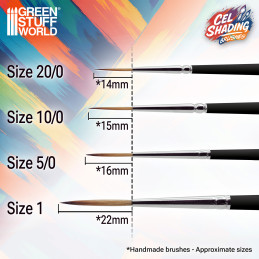 Synthetikpinsel Cel Shading Set x4 zum Malen von Anime-Figuren