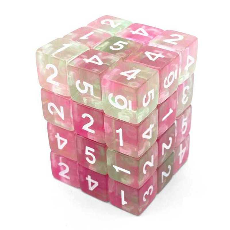36x Dados D6 12mm - Rosa Claro Dados D6