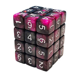 36x D6 12mm Dés de Jeu - Marbre Violet | Dés D6