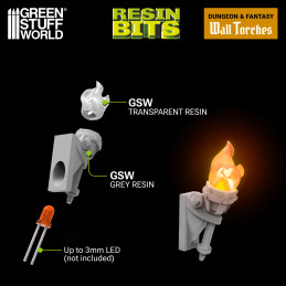 Wall Torches for 3mm LEDs 1:48-1:35