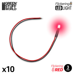 Lumières LED clignotantes rouges 3 mm