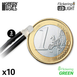 Lumières LED clignotantes vertes 3 mm