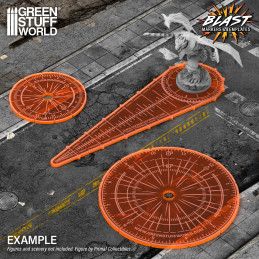 Plantillas de explosión wargames - Naranja Fluor