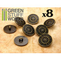 8x Steampunk Buttons OLD WATCH - Bronze