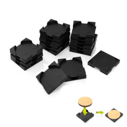 Adattatori basette in plastica - Tondo a quadrato 25mm