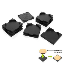 Adattatori basette in plastica - Da tondo a quadrato 40mm