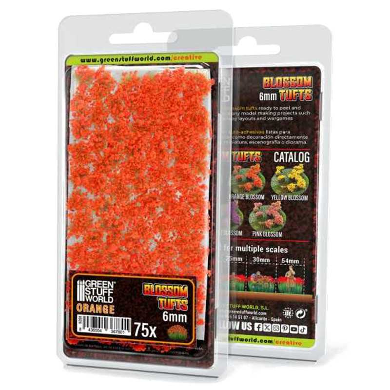 Ciuffi con Fiore - Tufts - 6mm - Fiori Arancioni