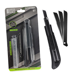 Cutter de Modelisme grand + lames noires | Outils de Coupe