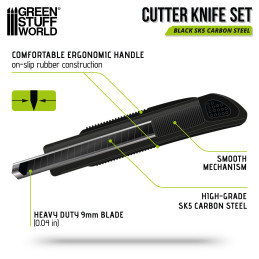 Schwarzes Hobby-Messer + 10x schwarze Ersatzklingen | Schneidwerkzeuge für den Modellbau