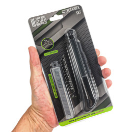 Schwarzes Hobby-Messer + 10x schwarze Ersatzklingen | Schneidwerkzeuge für den Modellbau