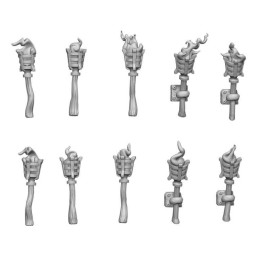 Set imprimé en 3D - Torches de donjon 1:48-1:35 | Articles en résine