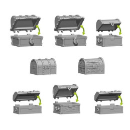 Set imprimé en 3D - Coffres de Donjon 1:48-1:35 | DnD bits