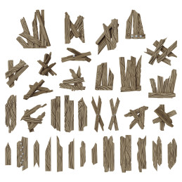 Assi di legno rotte per trincee stampate in resina di alta qualità | Trench Crusade compatibili
