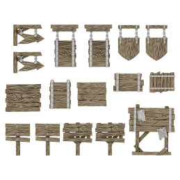 Cartelli in Legno 1:48-1:35 per modellismo