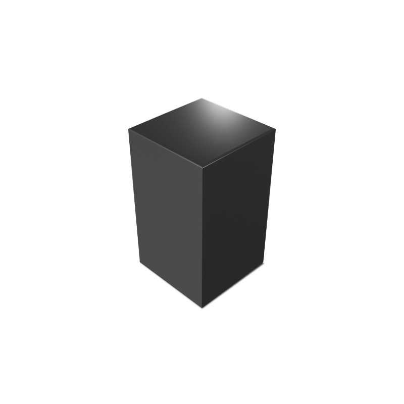 Socle Carré Simple Noir Laqué en bois MDF 2,5x2,5 cm