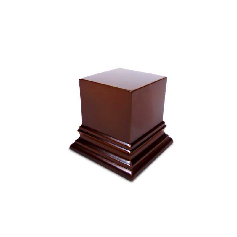 Quadratischer Ausstellungssockel 4x4 cm - Haselnussbraun | Quader Holzsockel Quadratischer Ausstellungssockel 4x4 cm - Haselnussbraun | Quader Holzsockel