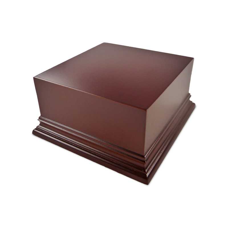 Quadratischer Ausstellungssockel 10x10cm - Haselnussbraun | Quader Holzsockel Quadratischer Ausstellungssockel 10x10cm - Haselnussbraun | Quader Holzsockel