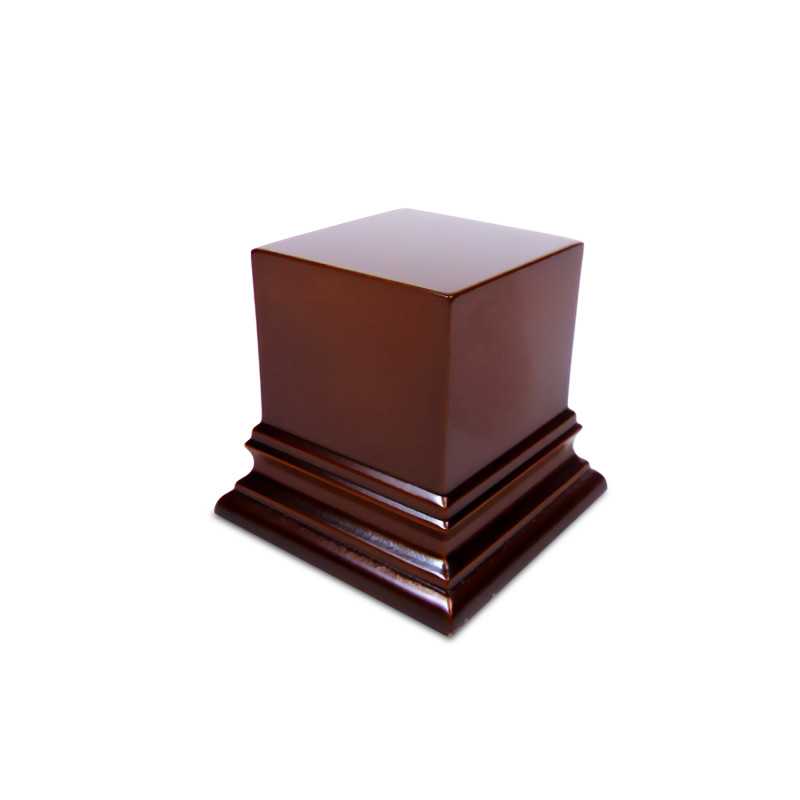 Square Top Display Plinth 5x5 cm - Hazelnut Brown