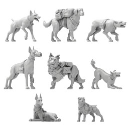 Chiens de guerre en résine 1:48 | Bits Animaux