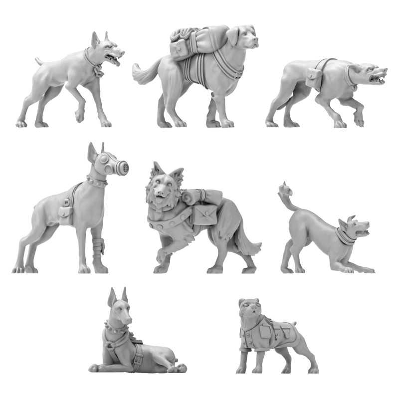 Set Resina cani da guerra 1:48 | Bits Animale Set Resina cani da guerra 1:48 | Bits Animale