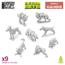 Chiens de guerre en résine 1:48 | Bits Animaux