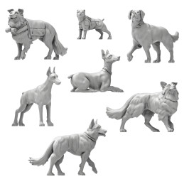 Chiens de guerre en résine 1:35 | Bits Animaux