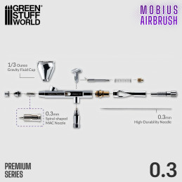 Aerografo Premium Series GHPM-Mobius 0,3 mm