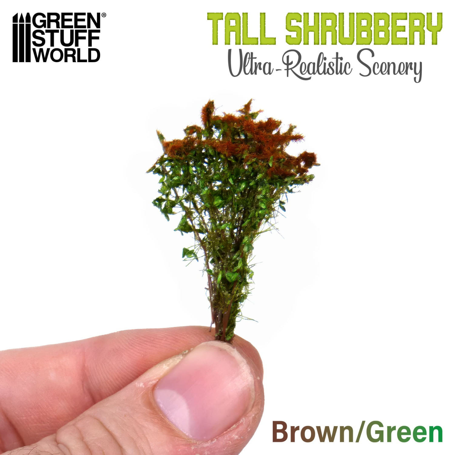 Touffe De Broussailles Haute (Tall Shrubbery) - Marron/Vert, Par GREEN STUFF WORLD