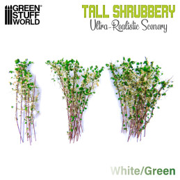 Tall Shrubbery - White Green | Scenery and Resin