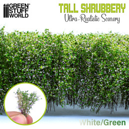 Tall Shrubbery - White Green | Scenery and Resin